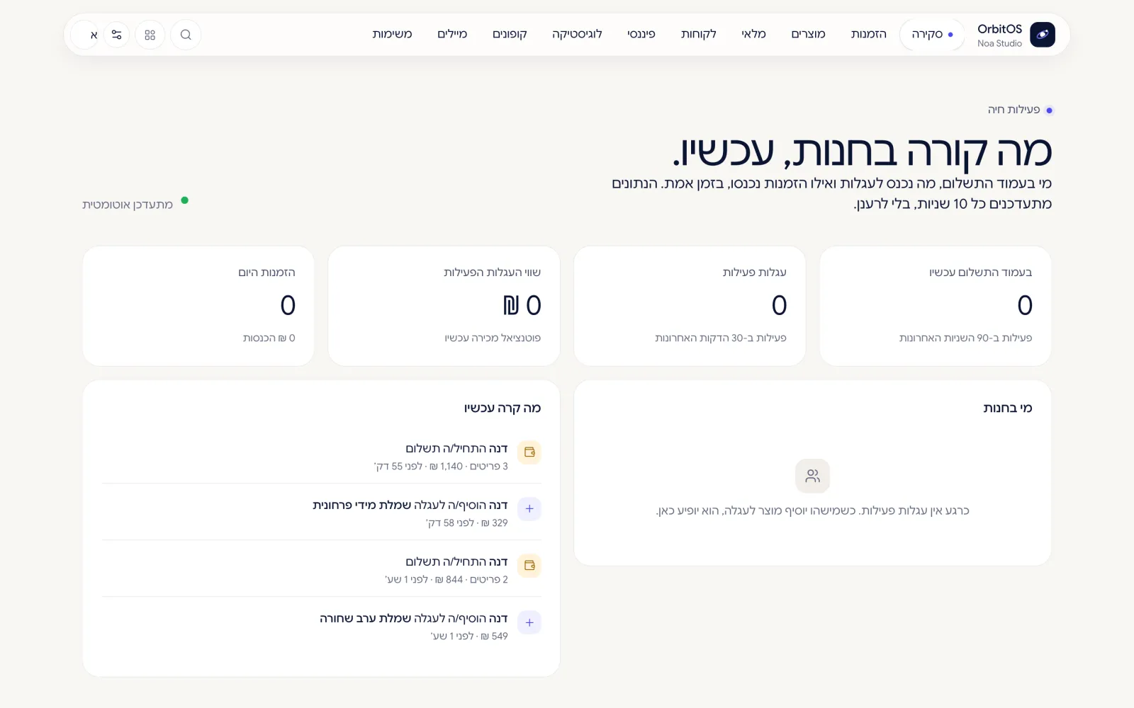 פעילות חיה בחנות